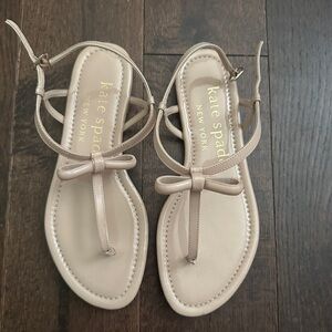 Kate Spade Piazza Pink Patent Leather Bow Strap Sandals Women’s Size 7